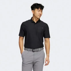 Adidas Go-To Golf Polo Shirt -Golf Promotion Store Adidas AW22 Go To Primegreen Polo Shirt HA6114 SHADI683 Black Model 1