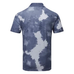 Adidas Flower Mesh Golf Polo Shirt -Golf Promotion Store Adidas SS23 Flower Mesh Polo HS1131 SHADI715 S White Collegiate Navy Back