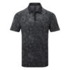 Adidas Mesh Print Golf Polo Shirt -Golf Promotion Store Adidas SS23 Mesh Print Polo HR7968 SHADI708 S Black Front