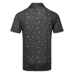 Adidas All Over Print Golf Polo Shirt 10 Adidas All Over Print Golf Polo Shirt -Golf Promotion Store Adidas AW22 Allover Print Polo Shirt HF9045 SHADI689 Black White Grey Three Back