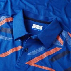 Callaway X-Series Street Mural Print Golf Polo Shirt -Golf Promotion Store Callaway AW22 X Series Asymmetric Street Mural Print Polo Shirt CGKSC024 973 SHCAL254 S Limoges Detail