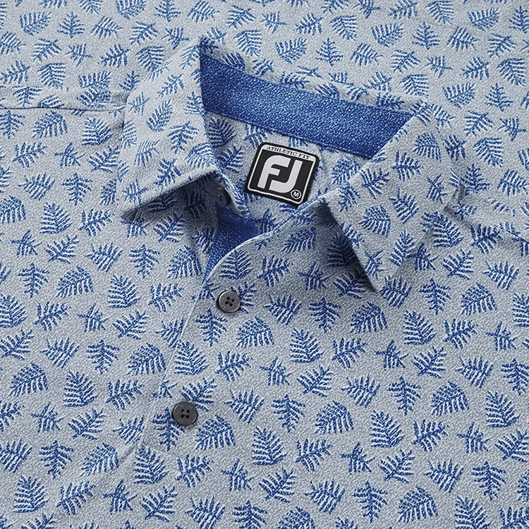 FootJoy Shadow Palm Print Pique Golf Polo Shirt 4 FootJoy Shadow Palm Print Pique Golf Polo Shirt - Image 2