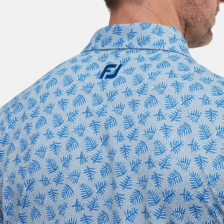 FootJoy Shadow Palm Print Pique Golf Polo Shirt 7 FootJoy Shadow Palm Print Pique Golf Polo Shirt - Image 5