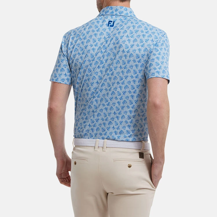 FootJoy Shadow Palm Print Pique Golf Polo Shirt 8 FootJoy Shadow Palm Print Pique Golf Polo Shirt - Image 6