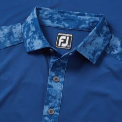 FootJoy Cloud Camo Trim Lisle Golf Polo Shirt -Golf Promotion Store FootJoy SS23 Cloud Camo Trim Lisle Polo Shirt 80009 SHFOO232 S Twilight Detail