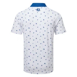 FootJoy Scattered Floral Pique Golf Polo Shirt 7 FootJoy Scattered Floral Pique Golf Polo Shirt -Golf Promotion Store FootJoy SS23 Scattered Floral Pique Polo Shirt 80043 SHFOO236 S White Twilight Back