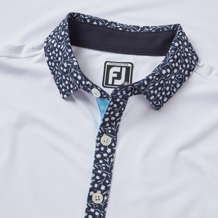FootJoy Tossed Tulip Trim Pique Golf Polo Shirt 4 FootJoy Tossed Tulip Trim Pique Golf Polo Shirt - Image 2