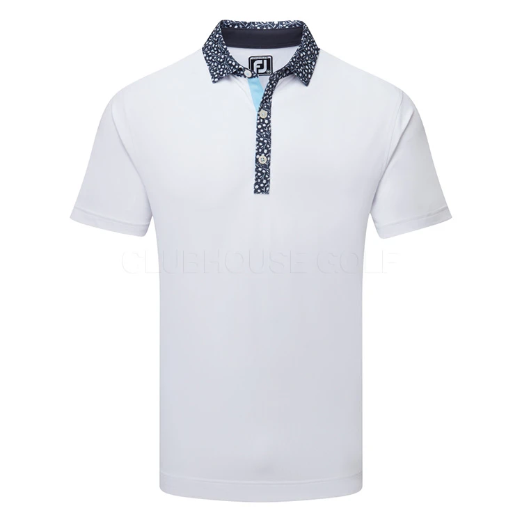 FootJoy Tossed Tulip Trim Pique Golf Polo Shirt 3 FootJoy Tossed Tulip Trim Pique Golf Polo Shirt