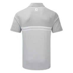 FootJoy Engineered Heather Striped Lisle Golf Polo Shirt -Golf Promotion Store FootJoy AW21 Engineered Stripe Lisle Polo Shirt 84467 Code SHFOO185 M Grey Back