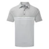 FootJoy Engineered Heather Striped Lisle Golf Polo Shirt 2 FootJoy Engineered Heather Striped Lisle Golf Polo Shirt -Golf Promotion Store FootJoy AW21 Engineered Stripe Lisle Polo Shirt 84467 Code SHFOO185 M Grey Front