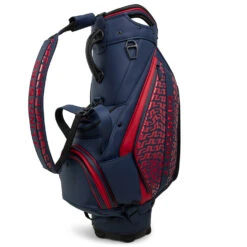 J.Lindeberg Print Golf Tour Staff Bag -Golf Promotion Store J Lindeberg Print Golf Tour Staff Bag Bridge Swirl Red JL Navy Barbados Cherry 3