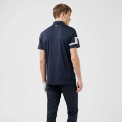 J.Lindeberg Heath Golf Polo Shirt -Golf Promotion Store J.Lindeberg SS22 Heath Regular Fit Polo GMJT06335 6855 Code SHLIN061 M JL Navy Model 3