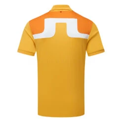 J.Lindeberg Jeff Golf Polo Shirt -Golf Promotion Store J.Lindeberg SS23 Jeff Regular Fit Polo GMJT07620 9999 SHLIN179 CitrusRusset OrangeWhite Back