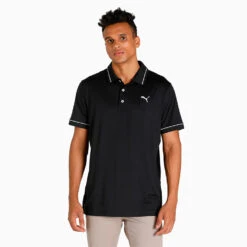 Puma Cloudspun Monarch Golf Polo Shirt 11 Puma Cloudspun Monarch Golf Polo Shirt -Golf Promotion Store Puma AW22 Cloudspun Monarch Polo 530991 01 SHPUM642 Black Heather High Rise Model 1