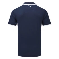Puma AP Signature Tipped Golf Polo Shirt -Golf Promotion Store Puma SS22 AP Signature Tipped Polo Shirt 598154 10 Code SHPUM589 M Navy Blazer Back