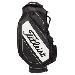 Titleist Jet Black Premium StaDry Golf Cart Bag -Golf Promotion Store Titleist 2022 Tour Series Premium StaDry Cart Bag Black White 3