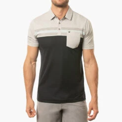 TravisMathew Salad Days Golf Polo Shirt -Golf Promotion Store Travis Mathew SS21 Salad Days Golf Polo Shirt 1MW110 SHTRA056 S Heather Light Grey Model 1