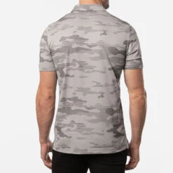 TravisMathew Skywind Golf Polo Shirt -Golf Promotion Store Travis Mathew SS21 Skywind Golf Polo Shirt 1MW510 Code SHTRA043 Heather Medium Grey model 3