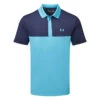 Under Armour Performance 3.0 Colour Block Golf Polo Shirt -Golf Promotion Store Under Armour SS23 Performance 3.0 Colour Block Polo Shirt 1377375 433 SHUND315 S Glacier Blue Midnight Navy Glacier Blue Front