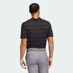 Adidas Two Colour Stripe Primegreen Golf Polo Shirt -Golf Promotion Store adidas SS22 Two Colour Stripe Primegreen Golf Polo Shirt Black Grey Six HI5180 SHADI659 Model 3
