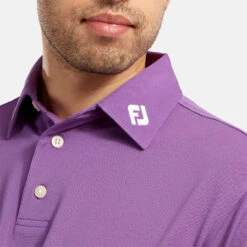 FootJoy Stretch Pique Solid Golf Polo Shirt -Golf Promotion Store footjoy pique ss shirt ath 91820 purple Model 2