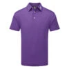 FootJoy Stretch Pique Solid Golf Polo Shirt -Golf Promotion Store footjoy pique ss shirt ath 91820 purple front