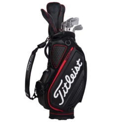 Titleist Jet Black Golf Tour Staff Bag 13 Titleist Jet Black Golf Tour Staff Bag -Golf Promotion Store jetblackstafftourbagblackred6